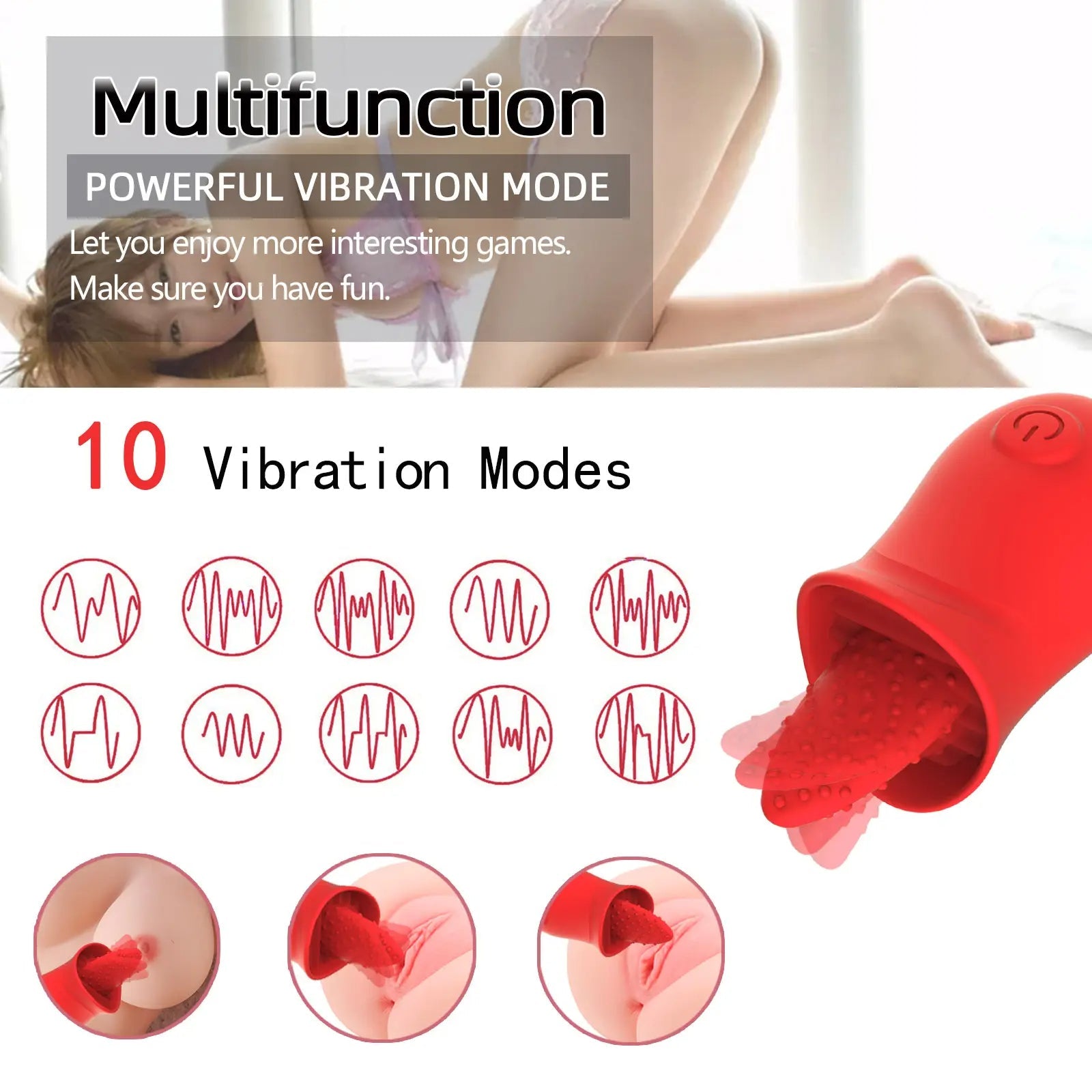 Women Sex Toys Clitoris Suction Vibrator Tongue Licking Nipple Stimulator - Lovetoys wholesales shop