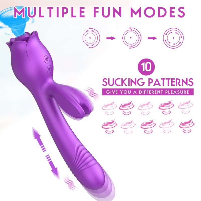 Women Sex Toys G - Spot Vaginal Clit Stimulator Rose Wand Rabbit Vibrator - Lovetoys wholesales shop