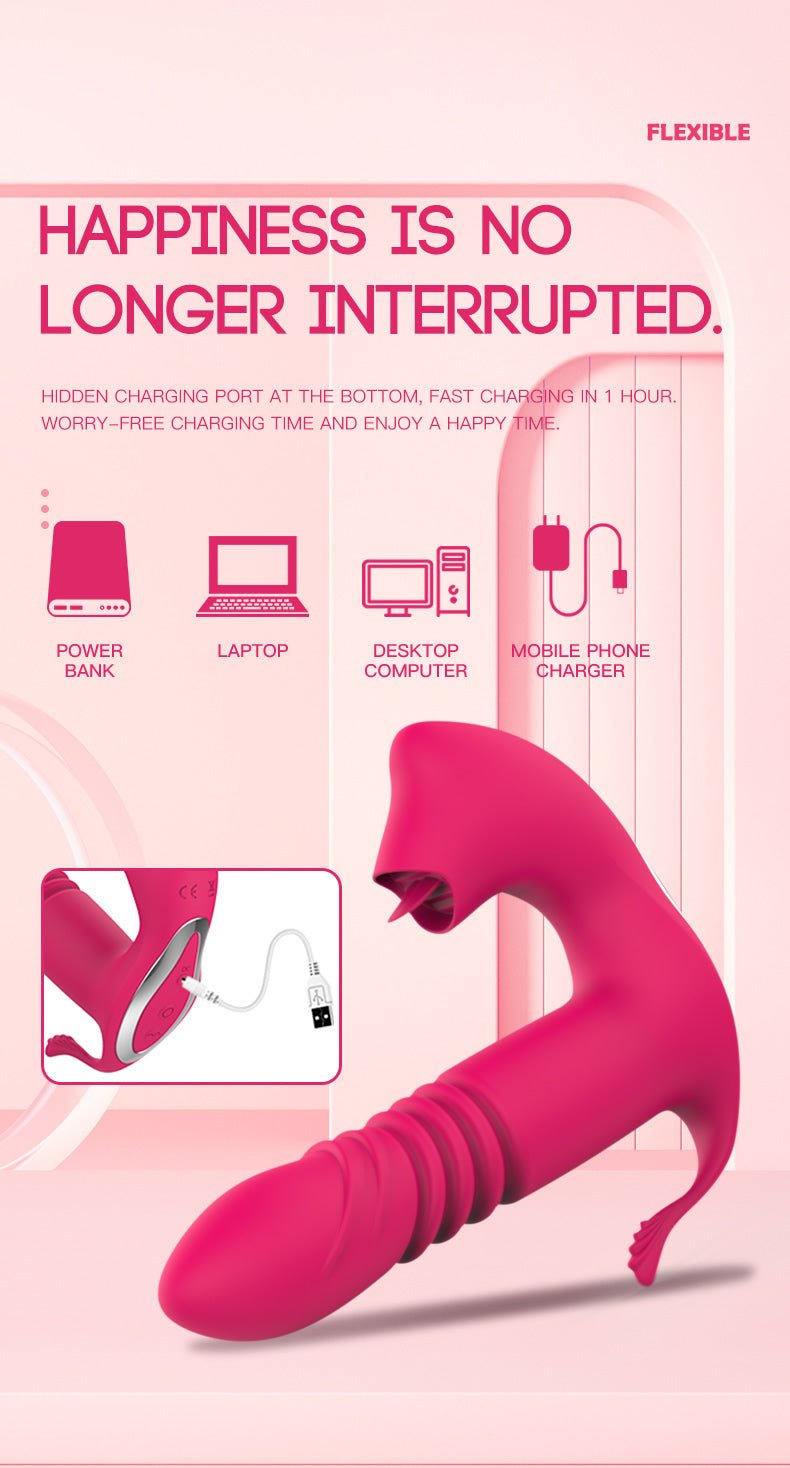 Women Sex Toys Licking &Thrusting Strap - on Dildo Vibrator - Lovetoys wholesales shop