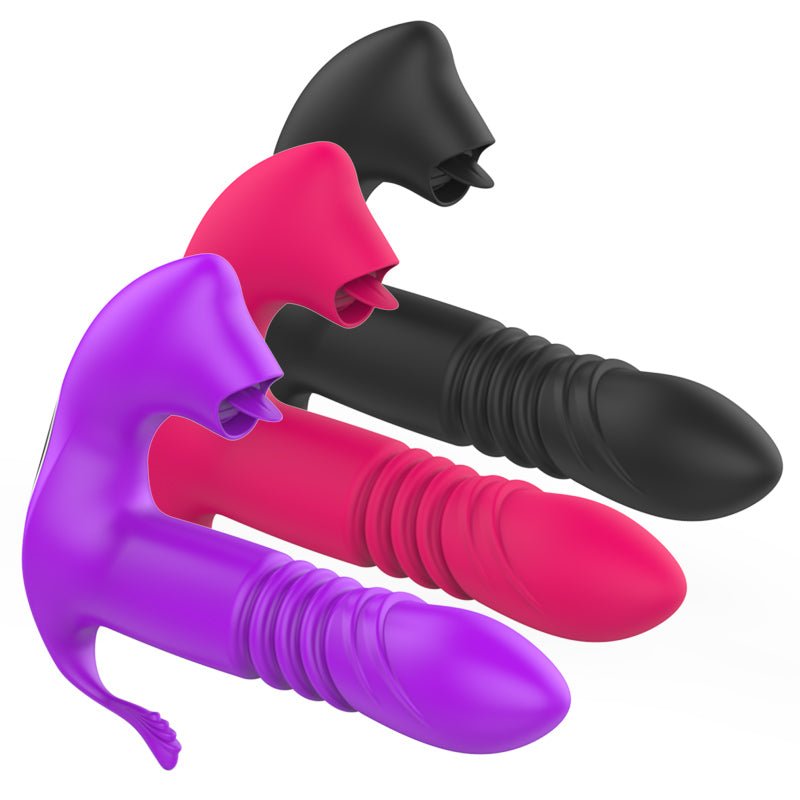 Women Sex Toys Licking &Thrusting Strap - on Dildo Vibrator - Lovetoys wholesales shop