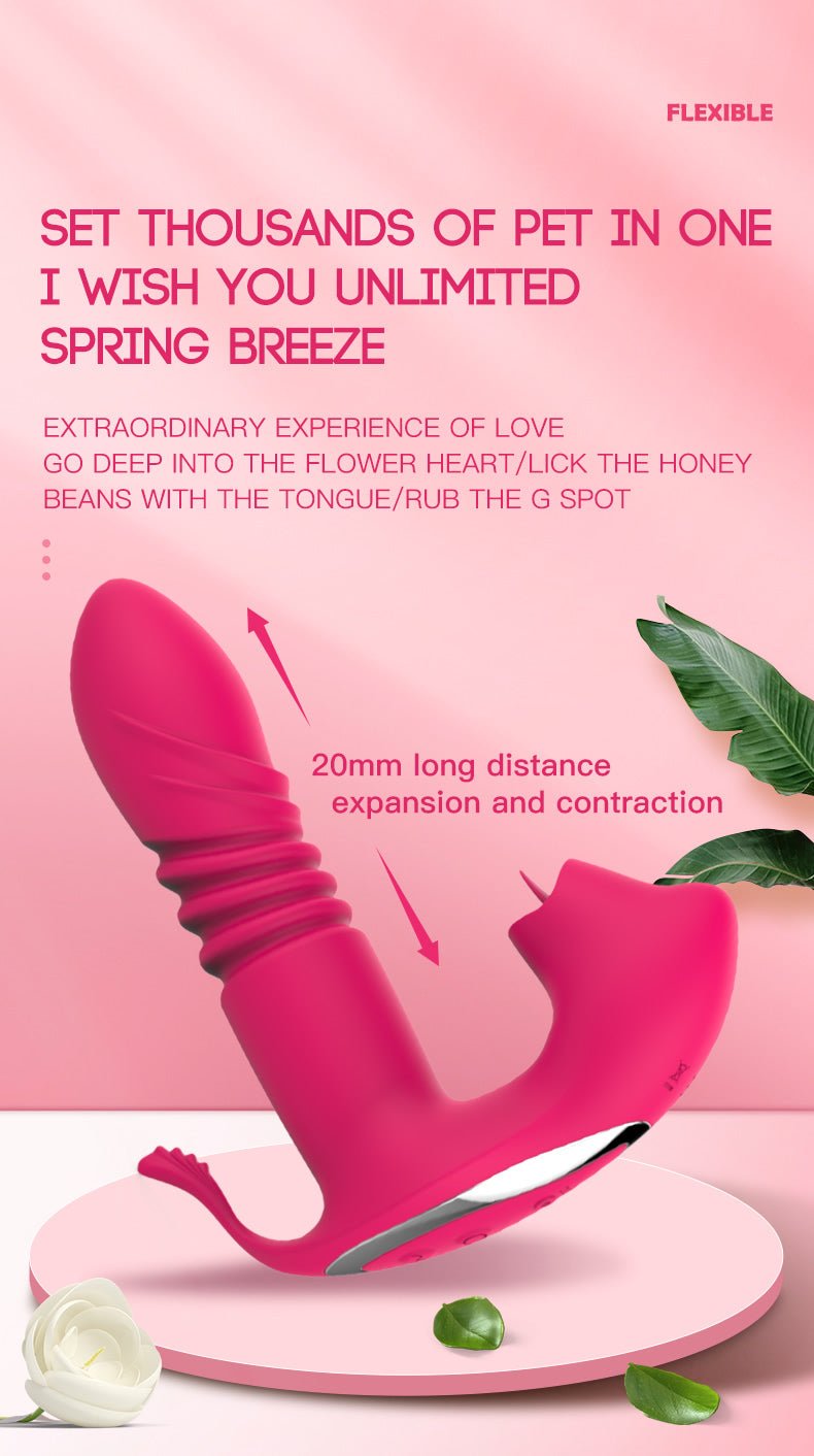 Women Sex Toys Licking &Thrusting Strap - on Dildo Vibrator - Lovetoys wholesales shop