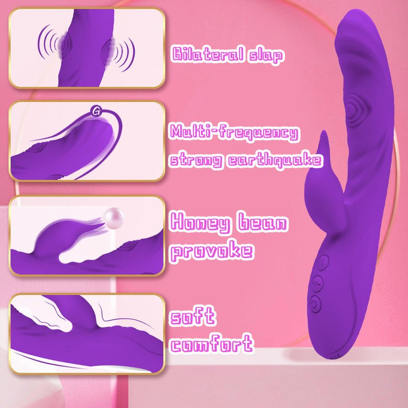Women Sex Toys Rabbit Silicone Vibrator Double Tap G - pot Vibrator - Lovetoys wholesales shop