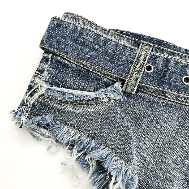 Women Sexy Low Waist Denim Raw Hem Ripped Hot Pants - Lovetoys wholesales shop
