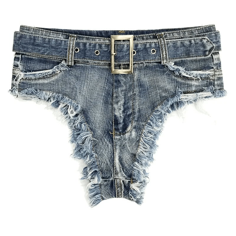 Women Sexy Low Waist Denim Raw Hem Ripped Hot Pants - Lovetoys wholesales shop